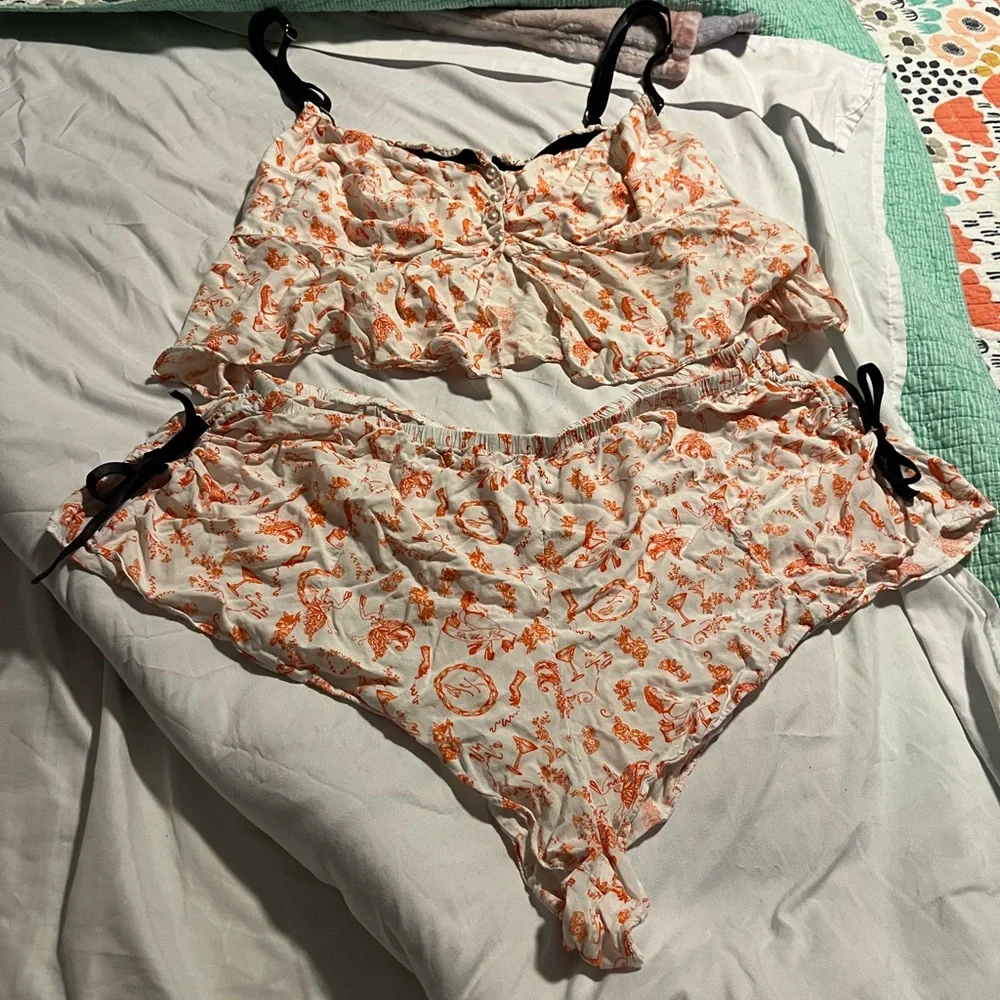 Savage X Fenty Underpinnings‎ Sleep Cami & Short Set size 2X Coquette Whimsygoth